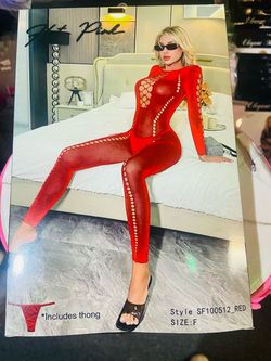 Turn Heads in Confidence ❤️  Make a bold statement with this stunning red fishnet bodysuit. Designed with eye-catching cutout details and a flattering