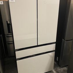 White Glass 4-Door French Door Refrigerator