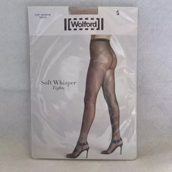 Wolford Soft Whisper Tights - Petal Rose - Fishnet design - Small / Medium
