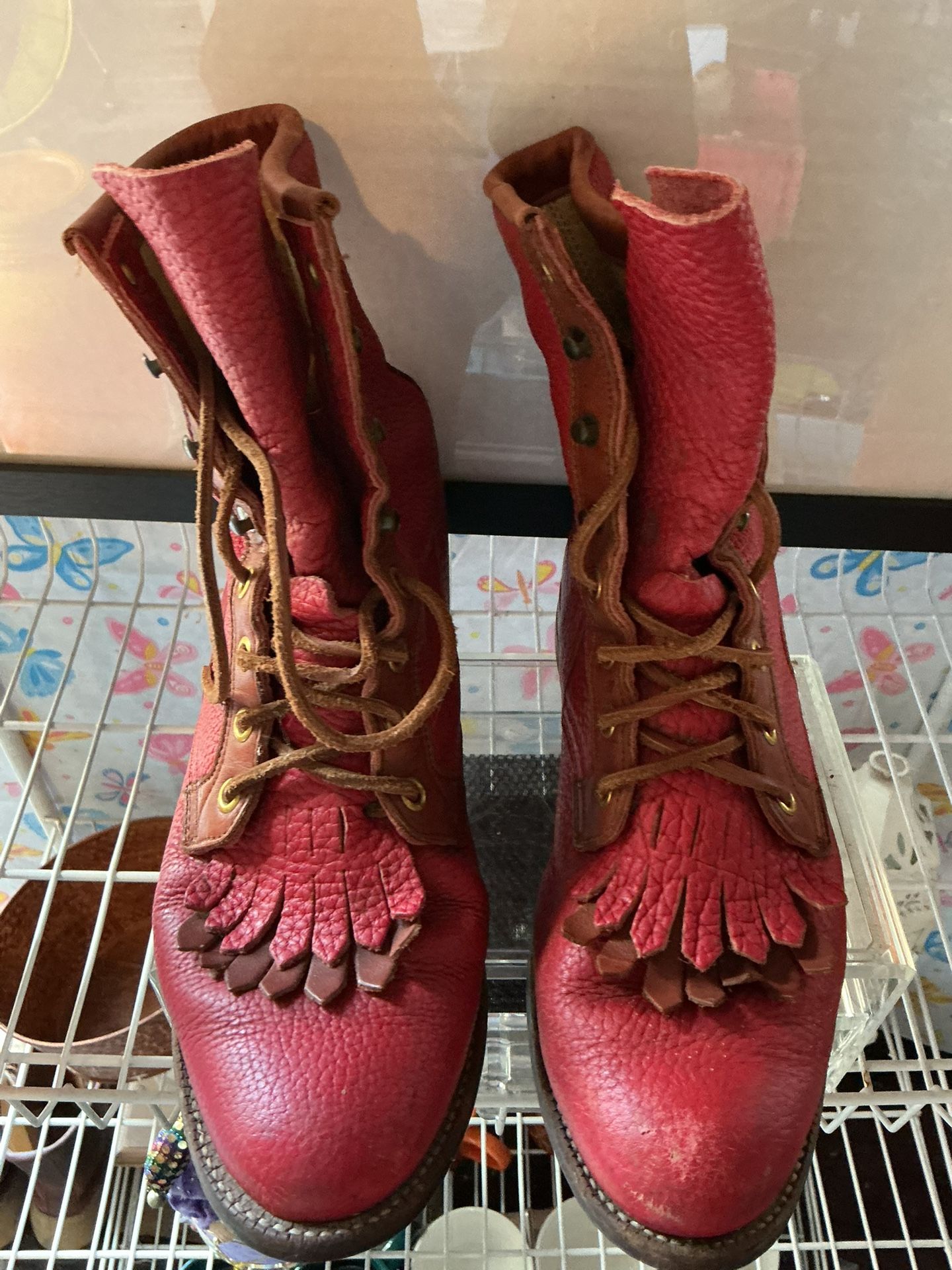 Justin Red Boots Size 7b