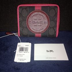 NWT Coach Patch Dempsey Small Zip Around Wallet