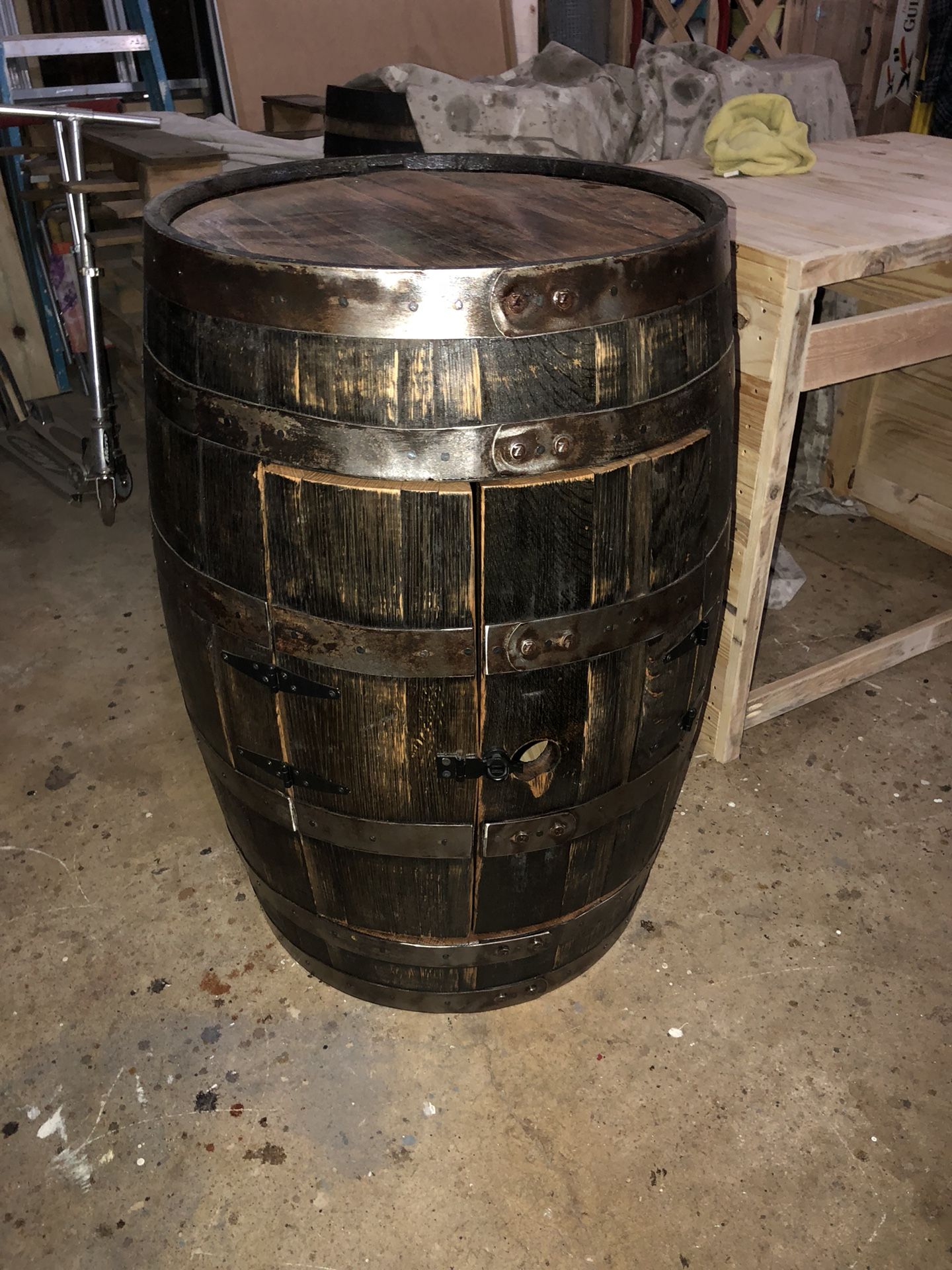 Whiskey Barrel Cabinet