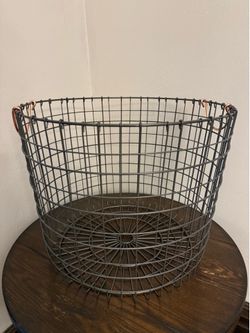 2 Large Metal Wire Threshold Baskets