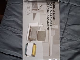 Hand and dish soap dispenser with sink organizer