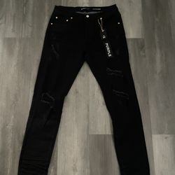 Black Purple Jeans 