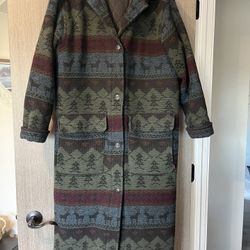Vintage Woolrich Wool Blend Maxi Women’s Forest Theme Coat