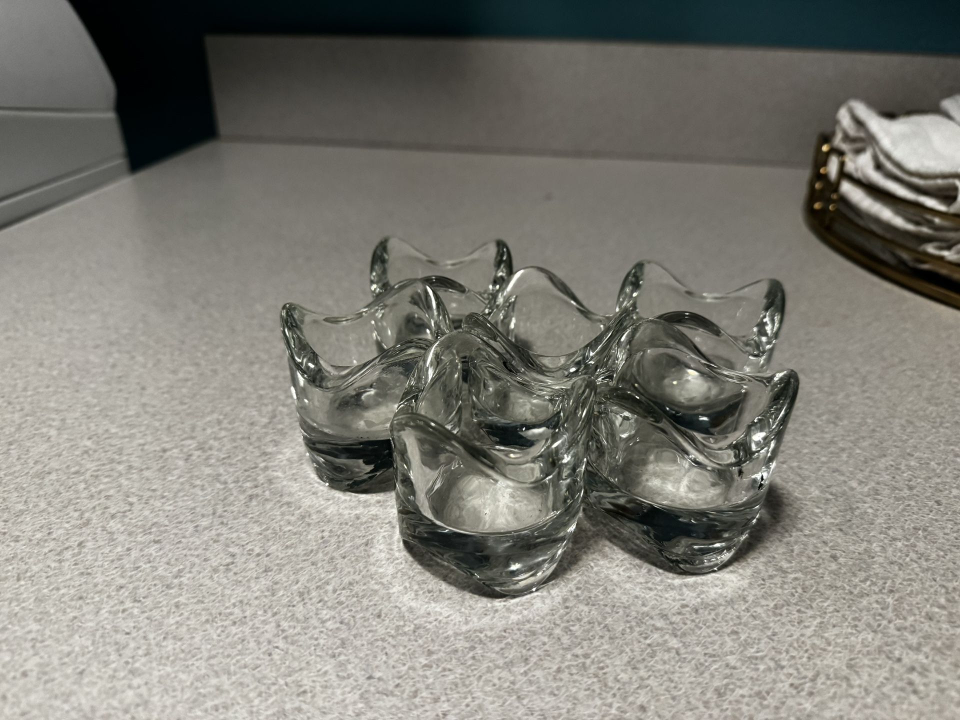Small Clear Glass Tealight Candle Holders