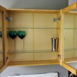 Ikea Birch Bjorken cabinet mirror  800.265.86