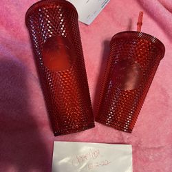 Starbucks Over Seas China Red studded Cups 