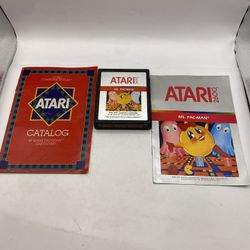 Ms. Pac-Man (Atari 2600, 1982) Authentic Cartridge & Manual Cleaned Tested