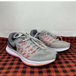 Nike Air Zoom Pegasus 33 Women's Running Training Shoes Platinum/Pink 831356 006