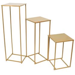 Set of 3 Metal Stand Golden