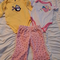 Baby Girls Clothing Bundle Size 3-6 Months One Pieces & Pants❤️😍