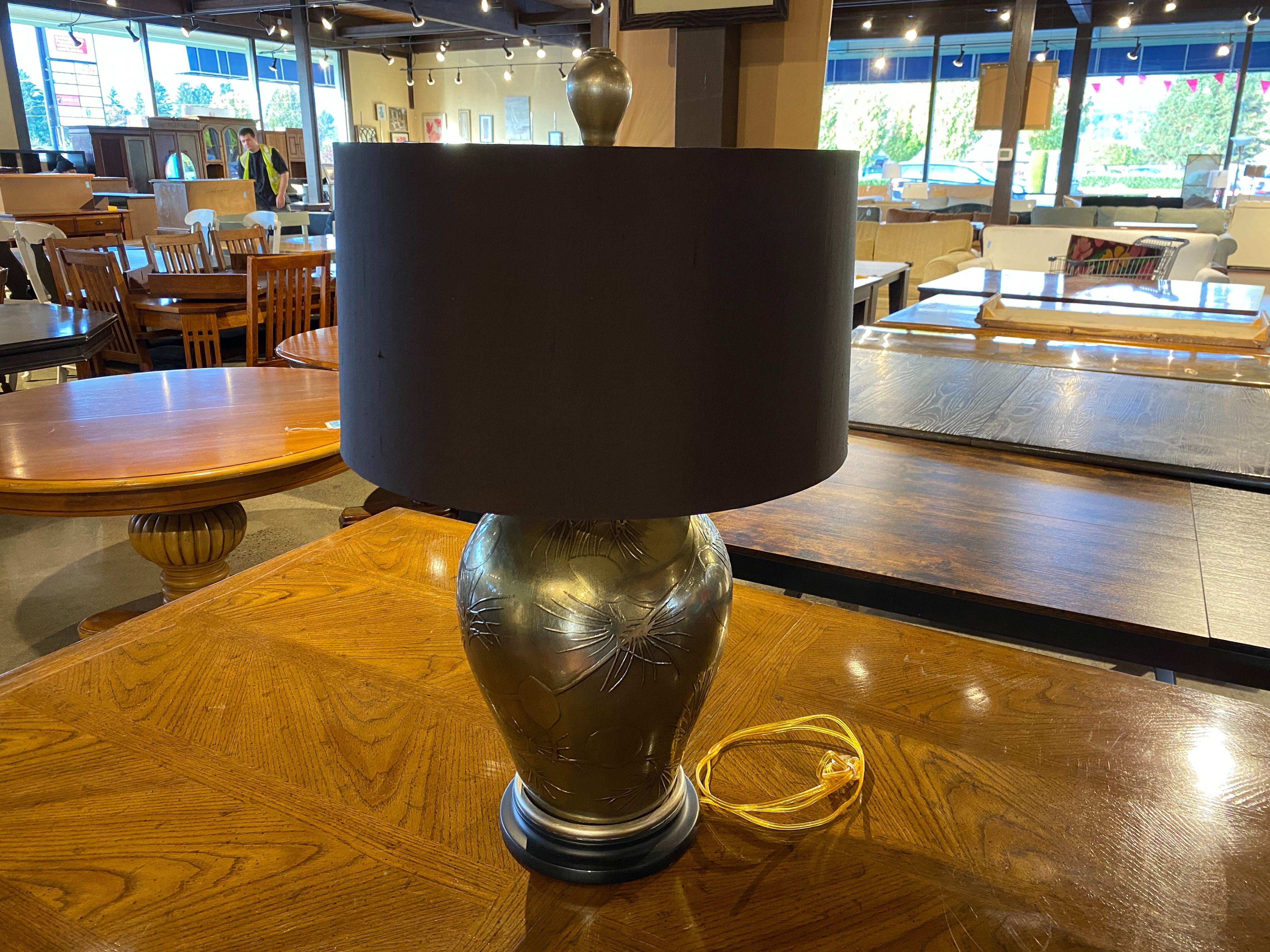 JOHN RICHARD Brass Leaf Pattern Table Lamp