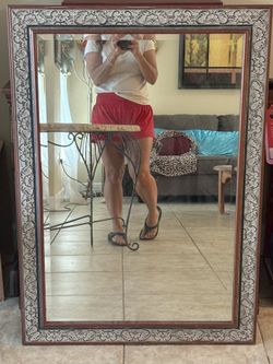 Big Mirror 30 X 42 Framed Rectangle Vertical Intricate Unique