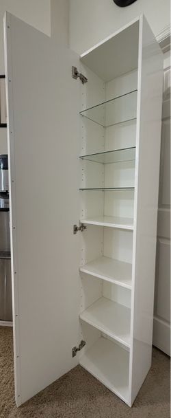 Wall Cabinet High Gloss White      Width: 15 3/4 inches  Depth: 12 5/8 inches  Height: 75 5/8 inches