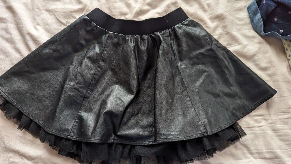 Forever 21 Kids Black Faux Leather Skirt