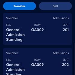 Selling 2 ARMNHMR Tickets 