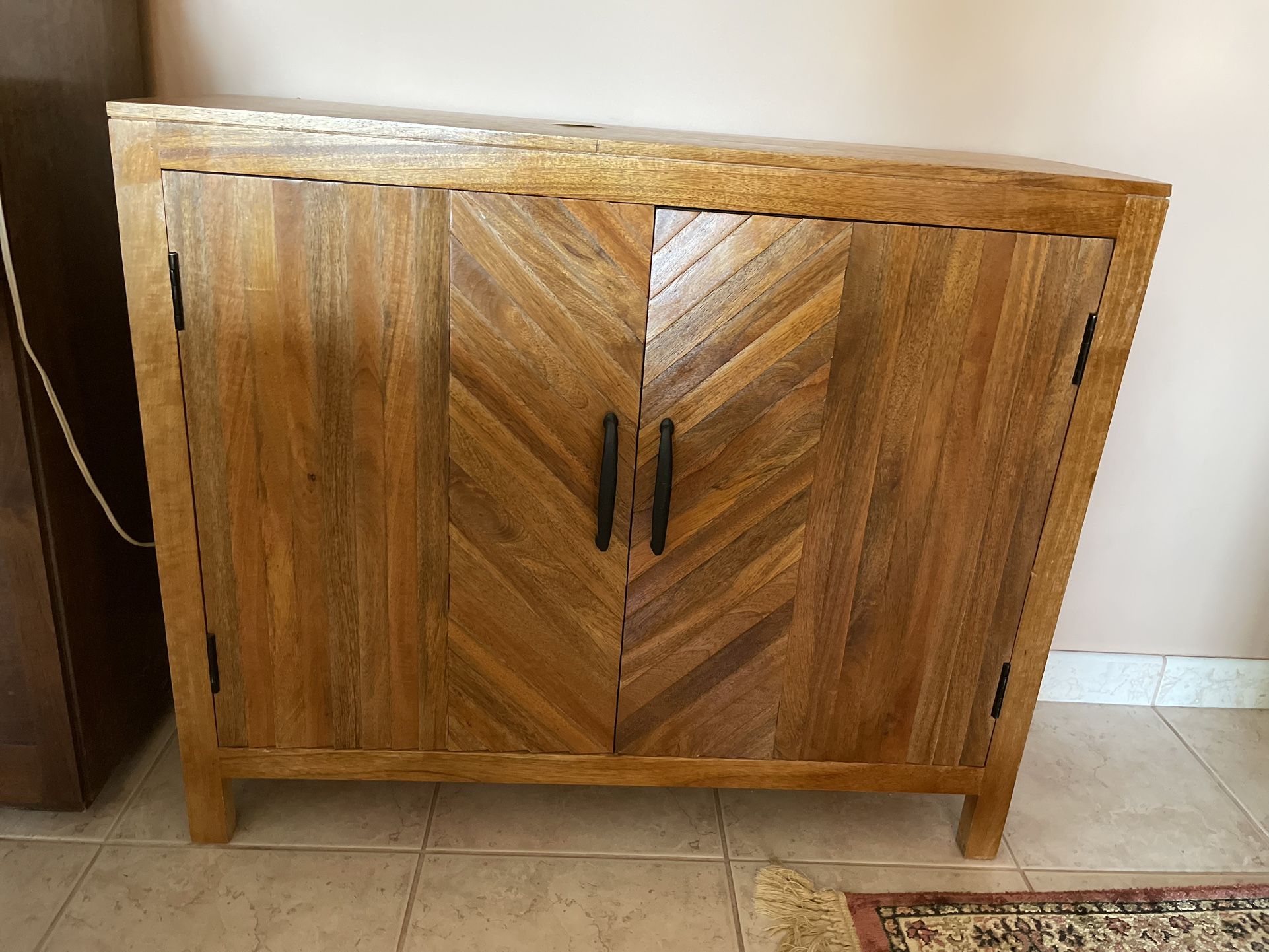 Cabinet With Shelf, Inlaid Wood Front, Made India