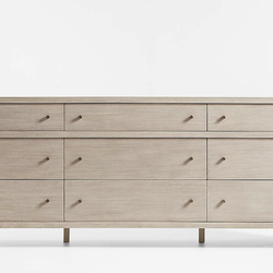 Crate & Barrel Keane 83.5” Weathered Natural Solid Wood 9-Drawer Dresser – Like New