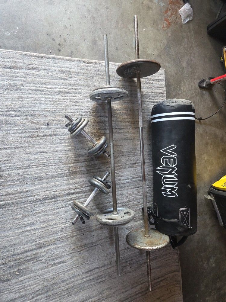 Weights And Punching bag