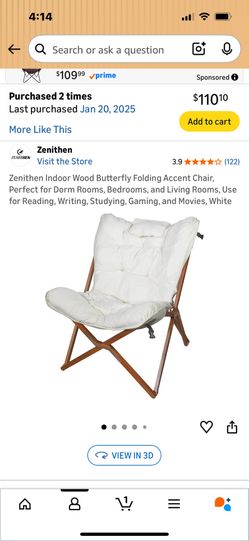 Collapsible Chair, Wood, cream