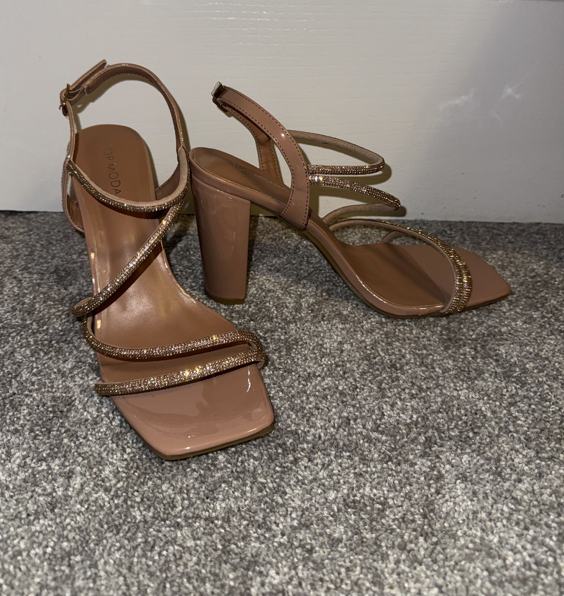 Rhinestone sandal heels