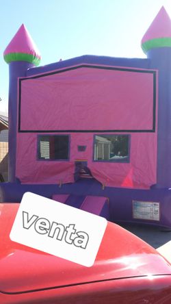 Pink and Purple Inflatable Bounce House Castle