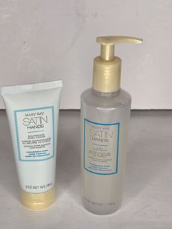 Mary Kay Satin Hands Soap Pump Dispenser and Shea Hand Cream Lot Set Bundle