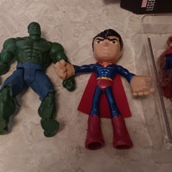 Ironman. Hulk. Superman. Gambit Figures