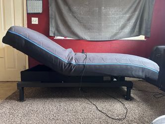 Twin XL adjustable bed frame + mattress