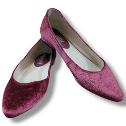 Nine West Shoes Size 7.5 M Women's Flats Velvet Shoes Ballet Flats 2189 0517 EUC