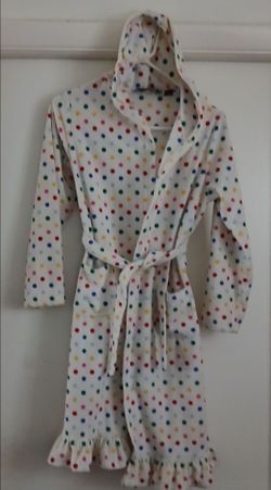 Lands' End Polka Dot Child's Hooded  Robe