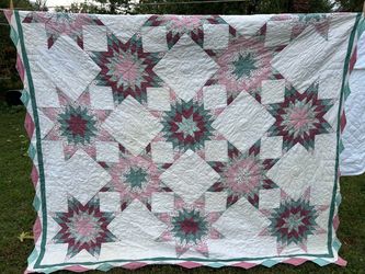 Machine stitched Star Pattern Patchwork Quilt