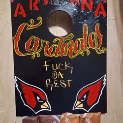 Hand Crafted Cardinal Corn Hole Game