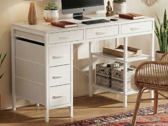 NEW Computer Desk W/ 6 Drawers & 2 Storage Shelves 55”, Home Office Desk !