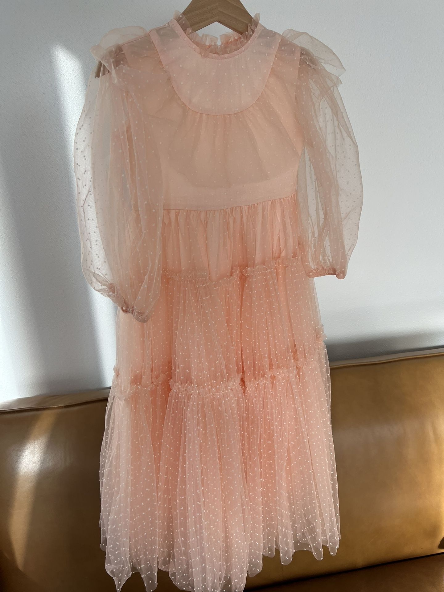 Petite Amalie Peach Tulle Dress Size 4