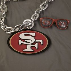 SF 49ers CHAIN AND GLASSES