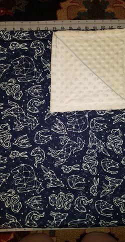 Handmade Minky glow in the dark toddler blanket