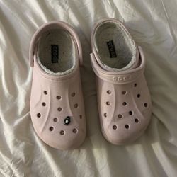 Ballerina Pink Fuzzy Lined Crocs 