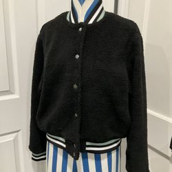 NWOT RVCA SHERPA VARSITY BOMBER JACKET