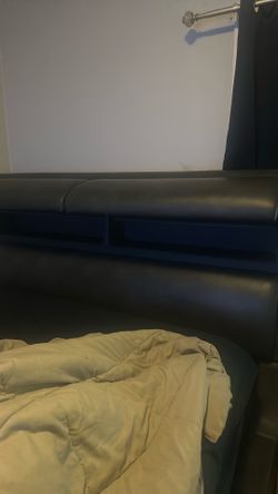 Queen bed frame (leather)