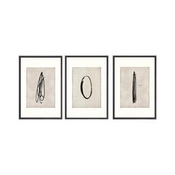 Set of 3 Black & White 16x24 Framed Modern Art Canvas Prints