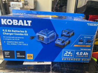 Kobalt 24-Volt 2-Pack Battery and Charger (4.0 Ah 4.0 Ah Lithium-ion)