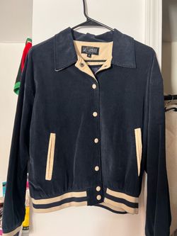 Sweet Wanderer Navy Corduroy Varsity Jacket size medium