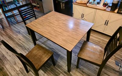Wood Top Dining Table with 4 Chairs