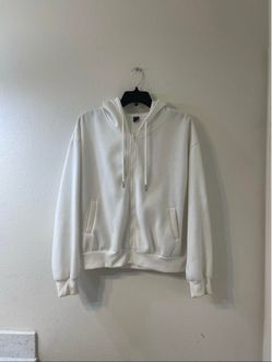White Zip up hoodie
