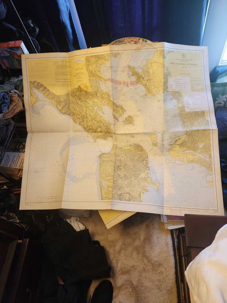 Huge Map Of The San Fransico Bay Entrance