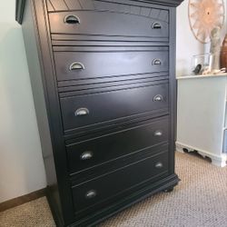 5 Drawer Tall Black Bureau 