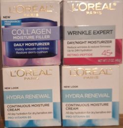 4 Packs of L'OREAL PARIS Wrinkle Expert, Collagen Moisture Filler, Hydra Renewal 1.7 oz each